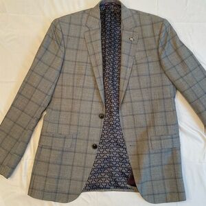 Ted Baker Gray Plaid Blazer